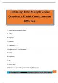 Technology Bowl Multiple Choice Questions 1-50 with Correct Answers 100&percnt; Pass