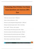 Technology Bowl Written Test Study Exam Questions and Answers 100&percnt; Pass