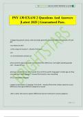 PSY 130 EXAM 2 Questions And Answers &vert;Latest 2025 &vert; Guaranteed Pass&period;