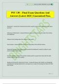 PSY 130 &ndash; Final Exam Questions And Answers &vert;Latest 2025 &vert; Guaranteed Pass&period;