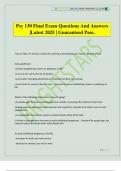 Psy 130 Final Exam Questions And Answers &vert;Latest 2025 &vert; Guaranteed Pass&period;