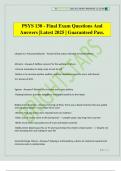 PSYS 130 - Final Exam Questions And Answers &vert;Latest 2025 &vert; Guaranteed Pass