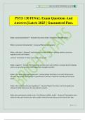 PSYS 130 FINAL Exam Questions And Answers &vert;Latest 2025 &vert; Guaranteed Pass&period;