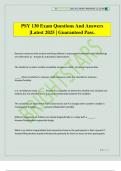 PSY 130 Exam Questions And Answers &vert;Latest 2025 &vert; Guaranteed Pass&period;