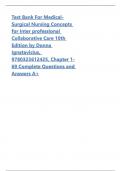Test Bank For Medical-Surgical Nursing Concepts for Inter professional Collaborative Care 10th Edition by Donna Ignatavicius&comma; 9780323612425&comma; Chapter 1-69 Complete Questions and Answers A&plus;