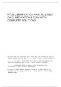 PTCB CERTIFICATION PRACTICE TEST CH 01 MEDICATIONS EXAM WITH COMPLETE SOLUTIONS