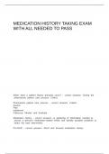 MEDICATION HISTORY TAKING EXAM WITH ALL NEEDED TO PASS