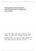 MEDICATIONS PRACTICE TEST FOR THE PTCB PHARMACY TECHNICIAN CERTIFICATION EXAM GRADED A&plus;