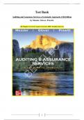 Test Bank Auditing and Assurance Services a Systematic Approach&comma; 12th Edition by Messier&comma; Glover&comma; Prawitt&period; All Chapters Covered- Latest Covered- 100&percnt; Verified Answers