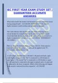 IEC FIRST YEAR EXAM STUDY SET &vert;GUARANTEED ACCURATE ANSWERS