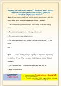 Nursing care of adults exam 3 Questions and Correct  Detailed Answers &lpar;Verified Answers&rpar; &vert;&vert;Already  Graded A&plus;&vert;&vert;Newest Version