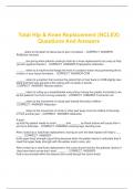 Total Hip & Knee Replacement &lpar;NCLEX&rpar;  Questions And Answers 