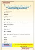 Patient Care Technician National Test Questions and  Correct Detailed Answers &lpar;Verified Answers&rpar;  &vert;&vert;Already Graded A&plus;&vert;&vert;Newest Version