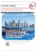 Test Bank Complete&lowbar; Accounting Essentials For Hospitality Managers 4th Edition&comma; &lpar;2022&rpar;  By Chris Guilding & Kate Mingjie Ji&vert; All Chapters 1-16&vert; Latest Edition With Verified Answers&vert; Rated A&plus;