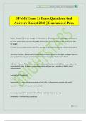SFoM &lpar;Exam 1&rpar; Exam Questions And Answers &vert;Latest 2025 &vert; Guaranteed Pass&period;