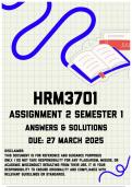 HRM3701 Assignment 2 Semester 1 &vert; Due 27 March 2025