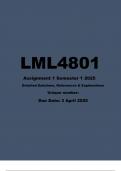 LML4801 Assignment 1 &lpar;ANSWERS&rpar; Semester 1 2025 - DUE 3 April 2025&period;