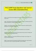 WGU D307 Exam Questions And Answers &vert;Latest 2025 &vert; Guaranteed Pass&period;