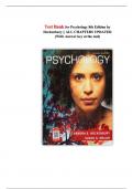 Test Bank for Psychology&comma; 8th Edition by Sandra E&period; Hockenbury & Susan A&period; Nolan &vert;&vert; All Chapters &vert;&vert; Updated 2025 Edition