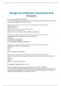 Google AI certification Questions And  Answers 