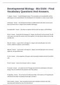 Developmental Biology - Bio D104 - Final Vocabulary Questions And Answers&period;