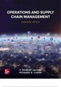 TEST BANK - Jacobs and Chase&comma; Operations and Supply Chain Management 16th Edition&comma; All Chapters 1 - 22&comma; Complete Newest Version Guide A&plus;