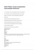 Stott Pilates-  preparation- Intermediate Reformer  exam with 100&percnt; correct answers 2025