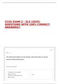 CCSS EXAM 2 - SLS &lpar;2025&rpar; QUESTIONS WITH 100&percnt; CORRECT ANSWERS&excl;&excl;