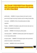 Gov Vocab 3 2024&sol;2025 Exam Questions  and Corresponding Answers with Surety  of 100&percnt; Pass Mark