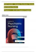 Test Bank for Keltner&rsquo;s Psychiatric Nursing&comma; 9th Edition by Debbie Steele &vert;Chapter 1-36 &vert; All Chapters &comma; 100&percnt; VERIFIED questions and answers&comma; Graded A&plus;&period;