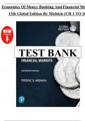 Test Bank for The Economics Of Money Banking And Financial Markets 13th Global Edition Frederic Mishkin Chapter 1-26