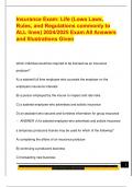 Insurance Exam&colon; Life &lpar;Lowa Laws&comma;  Rules&comma; and Regulations commonly to  ALL lines&rpar; 2024&sol;2025 Exam All Answers  and Illustrations Given
