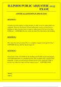  ILLINIOS PUBLIC ADJUSTER EXAM QUESTIONS AND ANSWERS 2025