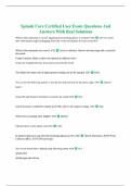 Splunk Core Certified User Exam Questions And Answers With Real Solutions