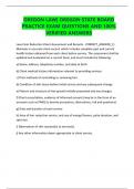 OREGON LAW&vert; OREGON STATE BOARD PRACTICE EXAM QUESTIONS AND 100&percnt; VERIFIED ANSWERS