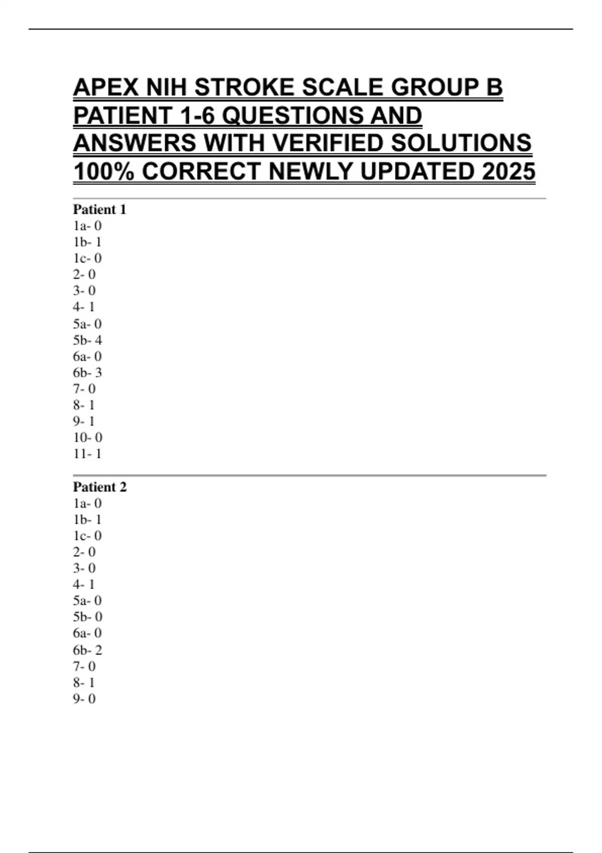 apex-nih-stroke-scale-group-b-patient-1-6-questions-and-answers-with
