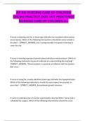 ATI RN NURSING CARE OF CHILDREN ONLINE PRACTICE 2025 &sol;ATI PROCTORED NURSING CARE OF CHILDREN A&plus;