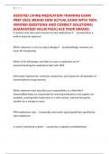 ASSISTED LIVING MEDICATION TRAINING EXAM PREP 2025&vert; BRAND NEW ACTUAL EXAM WITH 100&percnt; VERIFIED QUESTIONS AND CORRECT SOLUTIONS&vert; GUARANTEED VALUE PACK&vert; ACE YOUR GRADES&period;