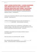 ARMY LICENSE INSTRUCTORS &sol; LICENSE EXAMINERS 2025&vert; BRAND NEW ACTUAL EXAM WITH 100&percnt; VERIFIED QUESTIONS AND CORRECT SOLUTIONS&vert; GUARANTEED VALUE PACK&vert; ACE YOUR GRADES&period;
