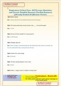 Respiratory Critical Care -ACCS exam Questions  and Correct Detailed Answers &lpar;Verified Answers&rpar;  &vert;&vert;Already Graded A&plus;&vert;&vert;Newest Version