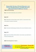 Responsible Serving of Alcohol Questions and  Correct Detailed Answers &lpar;Verified Answers&rpar;  &vert;&vert;Already Graded A&plus;&vert;&vert;Newest Version