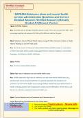 SAMHSA-Substance abuse and mental health  services administration Questions and Correct  Detailed Answers &lpar;Verified Answers&rpar; &vert;&vert;Already  Graded A&plus;&vert;&vert;Newest Version