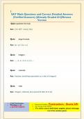 SAT Math Questions and Correct Detailed Answers  &lpar;Verified Answers&rpar; &vert;&vert;Already Graded A&plus;&vert;&vert;Newest  Version