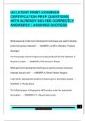 IAI LATENT PRINT EXAMINER  CERTIFICATION PREP QUESTIONS&vert;  WITH ALREADY SOLVED CORRECTLY  ANSWERS&excl;&excl; &vert; ASSURED SUCCESS