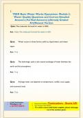 TEEX Basic Water Works Operations- Module 3&colon;  Water Quality Questions and Correct Detailed  Answers &lpar;Verified Answers&rpar; &vert;&vert;Already Graded  A&plus;&vert;&vert;Newest Version