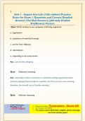 Inquiry Into Life 16th Edition&colon; Chapter 1 Questions and Correct Detailed Answers &lpar;Verified Answers&rpar; &vert;&vert;Already Graded A&plus;&vert;&vert;Newest Version