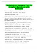 Publix Bakery Manager Test &vert;94 Complete Questions with Solutions