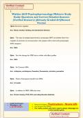 Walden 6630 Psychopharmacology Midterm Study  Guide Questions and Correct Detailed Answers  &lpar;Verified Answers&rpar; &vert;&vert;Already Graded A&plus;&vert;&vert;Newest  Version