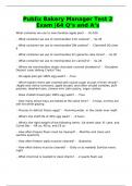 Publix Bakery Manager Test 2 Exam &vert;64 Q&rsquo;s and A&rsquo;s