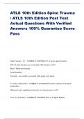 ATLS 10th Edition Spine Trauma &sol; ATLS 10th Edition Post Test Actual Questions With Verified Answers 100&percnt; Guarantee Score Pass
